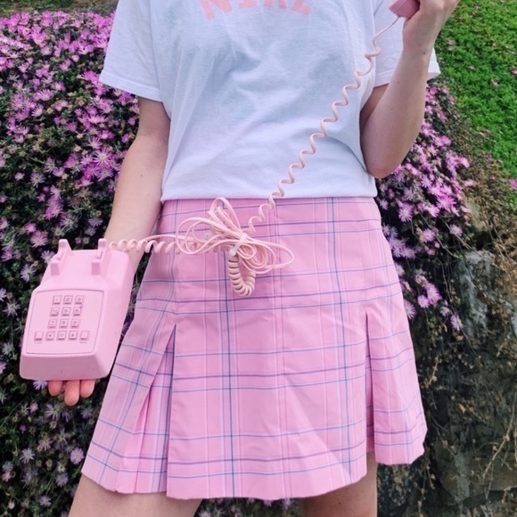 Nike Dresses & Skirts - Nike Golf Fit Dry Pink And Blue Plaid Pleated Mini Skort Size M/8 NWT